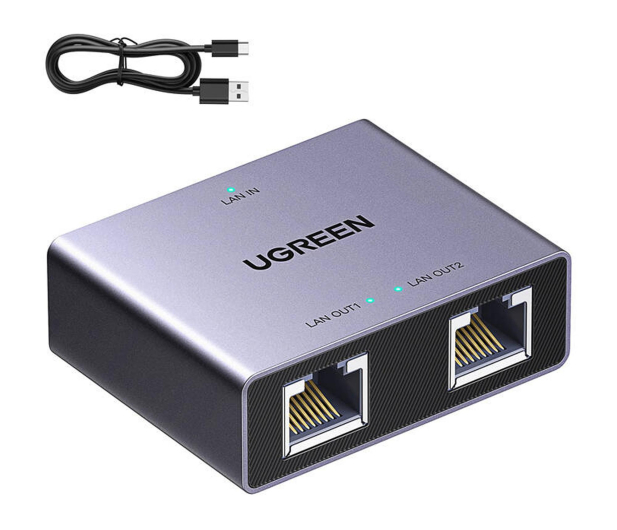 UGREEN Adapter rozgałęźnik Ethernet NW301 1x2 - 1488911 - zdjęcie 3